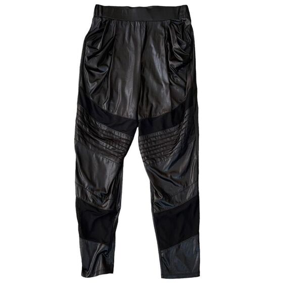 Rachel Zoe Pants - Rachel Zoe black coated moto skinny pants with mesh detail size 8